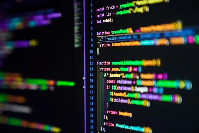 picture of javascript code